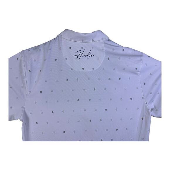 Hoolie Golf Polo Shirt White Size Medium Skulls Made in the USA - Picture 6 of 12